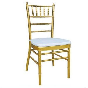 Restaurant Gold Chiavari Chairs Wedding Metal Frame Fabric Banquet Chairs