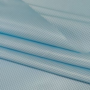 Anti Static 5mm Grid Woven ESD Fabric With Composition 98% Polyester 2% Carbon