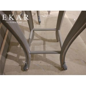 Luxury Classic Wood Stool Leather Antique Bar High Chair