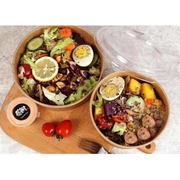 Buy Round Customized Small Disposable Paper Bowls For Hot & Cold With Lids at wholesale prices