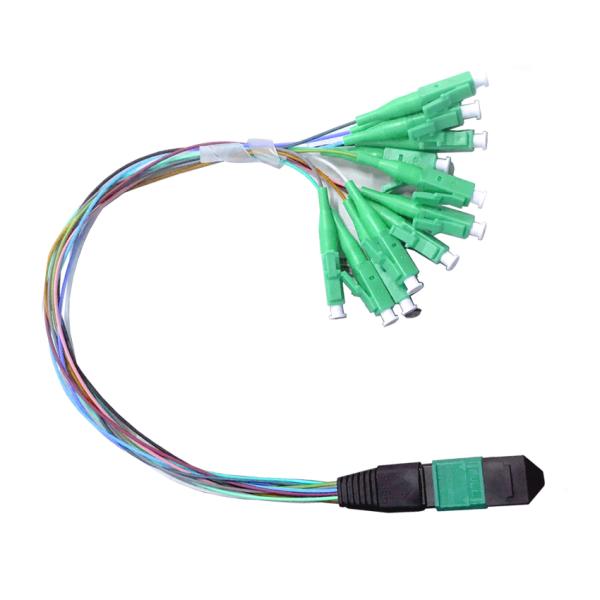 Flat / Round Fiber Optic Patch Cables , MPO / MTP 12 core Ribbon Fiber Cable