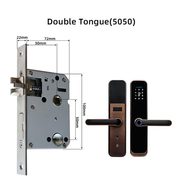 50mm Fingerprint Smart Door Locks Digital Password With Semiconductor Sensor