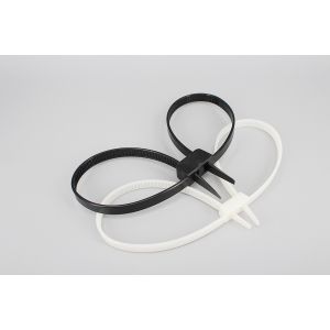 12*700mm white and black strong double loop Unbreakable soft plastic cable tie one time police handcuffs