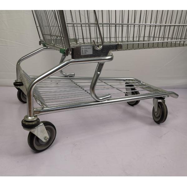 Large Capacity 210L Chain Grocery Wire Shopping Trolley American Style Zinc Powder Coating