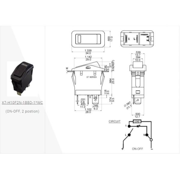 Yeswitch X7 IP67 Illumination Rocker Switch