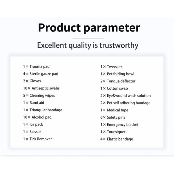 Veterinary Red Pet First Aid Emergency Care Customized Color Dog Emergency Kit