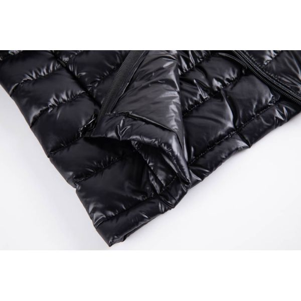 Men's Ultra-Light Down Jacket - Shiny Black - Back View