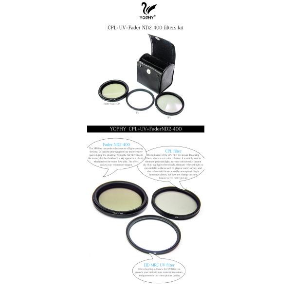 Camera Filter Kit UV CPL VND HD Camera Lens Filters With Super Coating And Glass