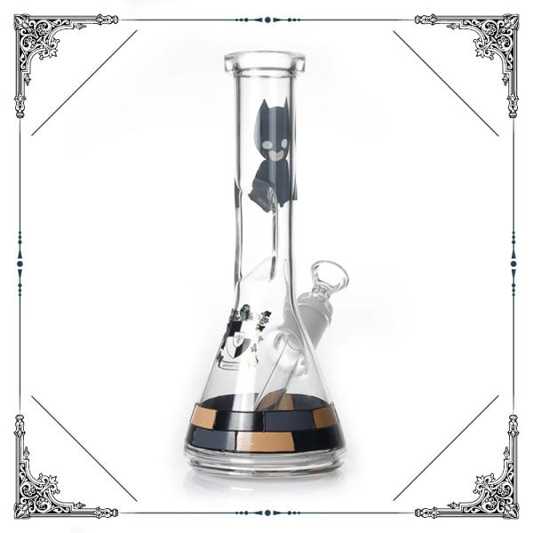 Phoenix Design Batman On Glass Smoking Water Pipe Heady Glass Beaker Bong Hookah Pipes
