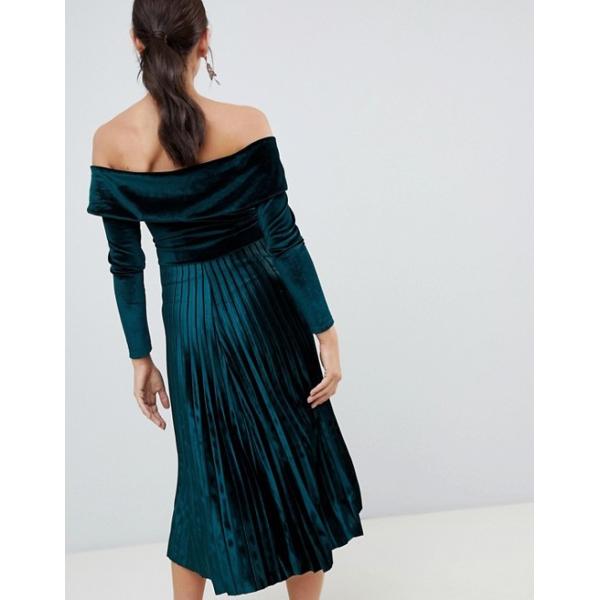 custom wholesale price maternity pleated velvet bardot midi dress