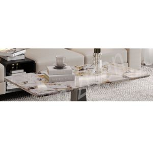 Ceramic Marble Elevated Coffee Table , Timeless Cross Leg Coffee Table