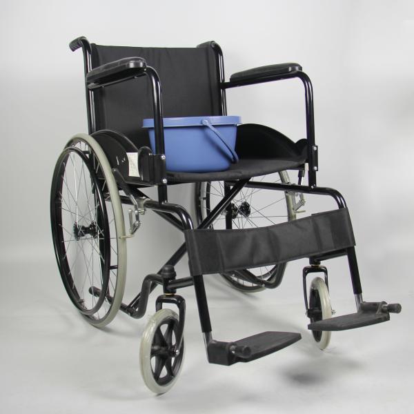 Barebone Folding Steel Wheelchair Solid Castor Easy Assemble