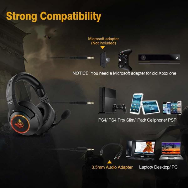117dB 50mm K9 Noise Cancelling Gaming Headphones For PS4 PC