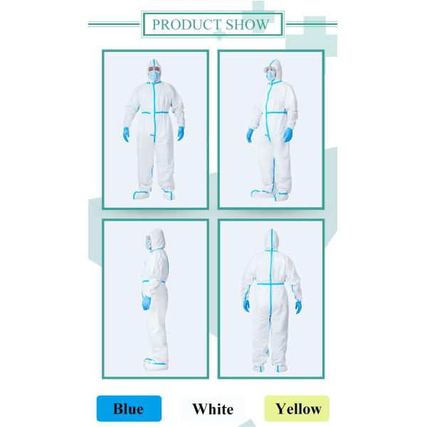 Ppe Waterproof Disposable Protective Coveralls 3 Protection Suit With CE EN 13034