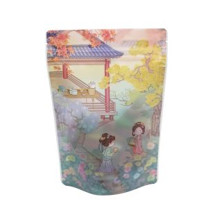 Classical Pattern Plastic Customized Printed Stand Up Pouches With Window And