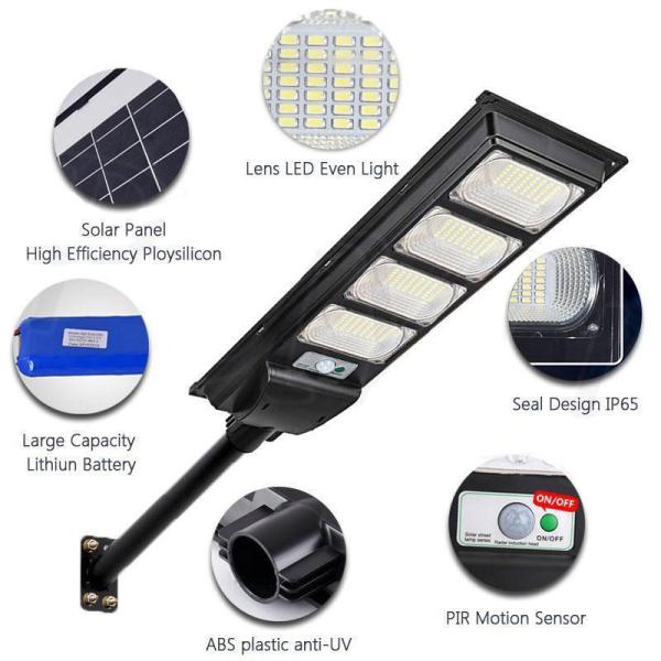 LED Street Light Solar Power With Pole Remote Control Sensor Waterproof Lamp High Lumen Outdoor Led Solar Street Light