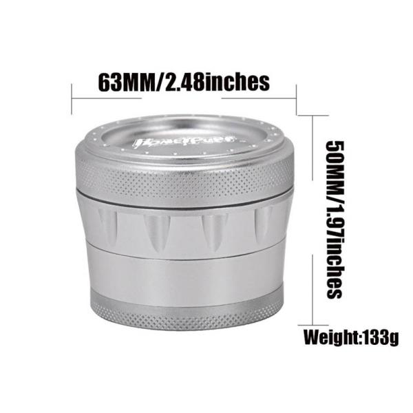 63mm Four Layer Premium Herb Grinder Aluminum Alloy 133g Light Weight