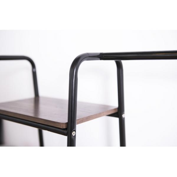 Black Floor 4 Tier 150cm Height Steel Clothes Rack