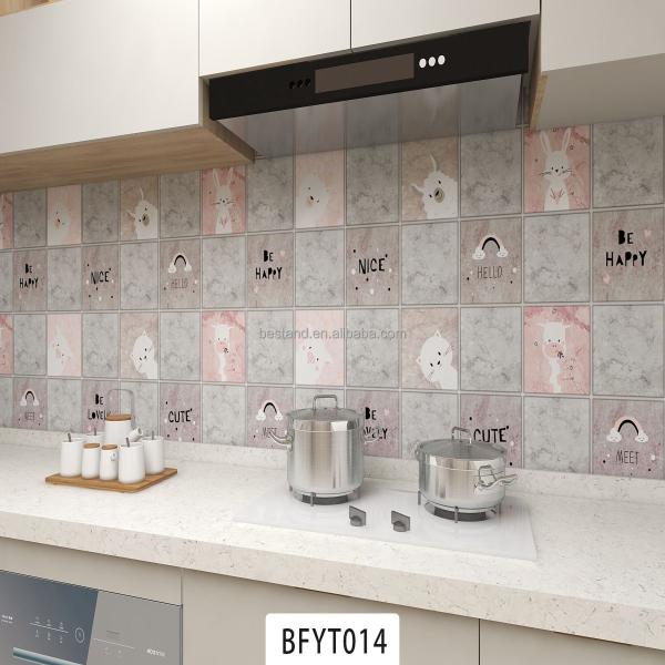 Waterproof Peel and Stick Wall Tile Stickers for Kitchen Backsplash Decor Geometric Pattern Heat Insulation