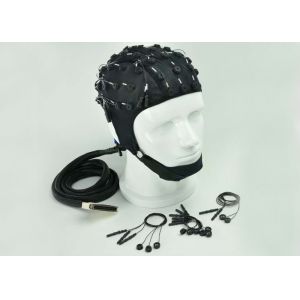 Neuroscan Compatible EEG Electrode Cap Blue Black Cap Color 32 / 64 /128 Channel