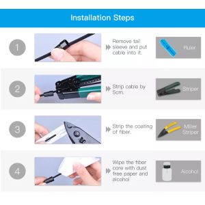 Fiber Optic Fast Connector SC UPC For FTTH Drop Cable Field Termination