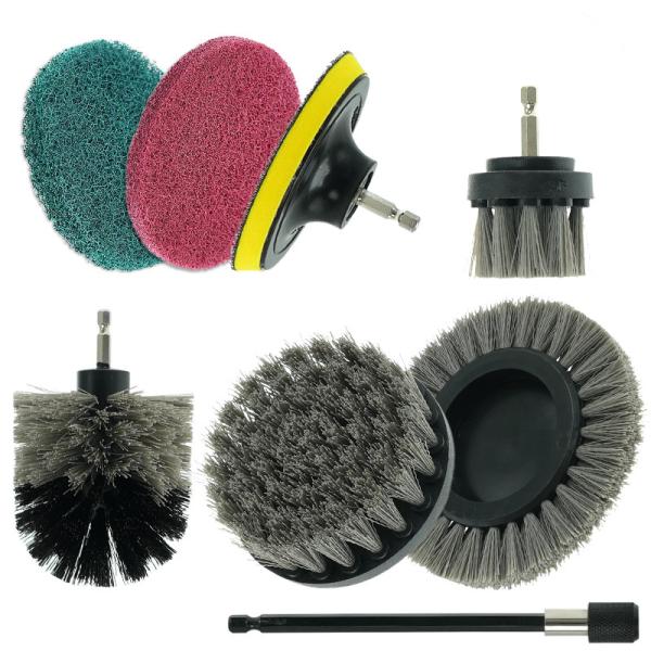 8pc Drill Brush Set Power Scrubber Bathroom Car Cleaning for car