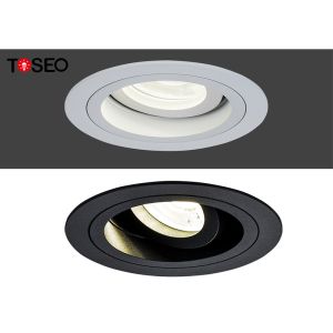 Recessed Cob Downlight , GU5.3 Round Black Adjustable LED Downlight