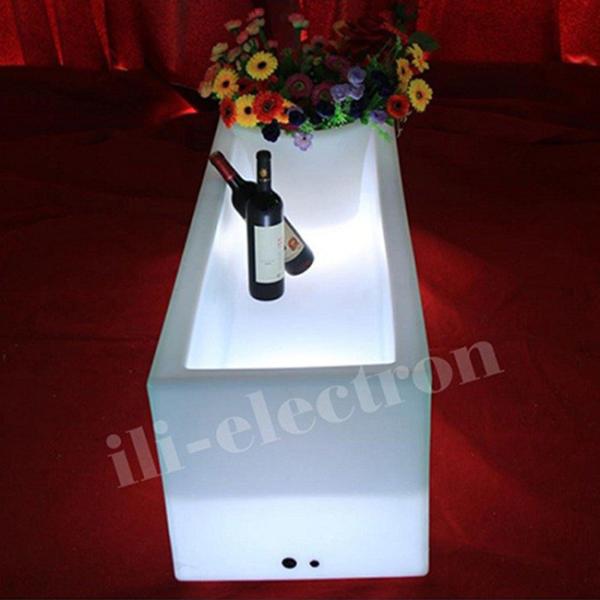 Illuminated Glowing Ice Bucket , Light Up Wine Cooler With Rechargeable Lithium Battery