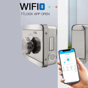 Digital Waterproof Bluetooth TTLOCK APP Smart Rim Night Latch Locks