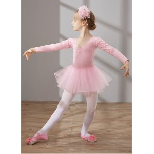 Children's cotton and spandex dance clothing girls autumn long-sleeved ballet