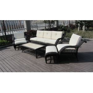 6pcs half round rattan sofa set