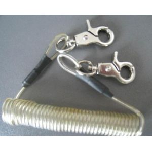 Quality Strong Cable Wire Transparent Green Extendable Safety Spring Tool's Leash for sale