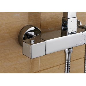 Chrome Finished Bathroom Thermostatic Shower Set Wall Mounted ROVATE