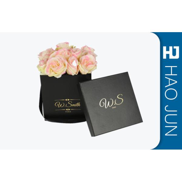 Buy Romantic Beautiful Custom Black Flower Box Varnishing / Glossy Surface at wholesale prices