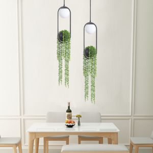 Creative Plant LED Pendant Lights Modern Indoor Lighting Grass Hanging Lamps(WH