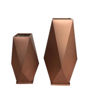 Outdoor brass copper golden hexagonal flower pot & planter