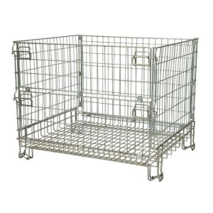 Stackable Collapsible Metal Storage Wire Mesh Warehouse Steel Basket