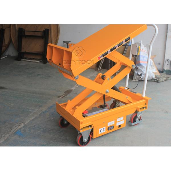 Alloy Steel Q345B 45 Degree Semi - Electric Mobile Scissor Lift Table With Tilt