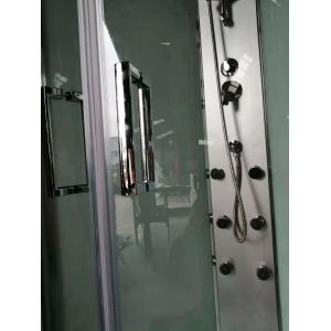 China Fan Shaped Steam Shower Room With White Glass Background 900X900mm on sale