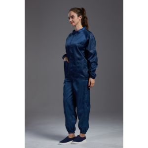 Dark Blue Unisex Esd Antistatic cleanroom Jacket and pants , sterilization and