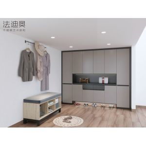 Modern Elegance Durable And Customizable Light Gray Stainless Steel Shoe Cabinet