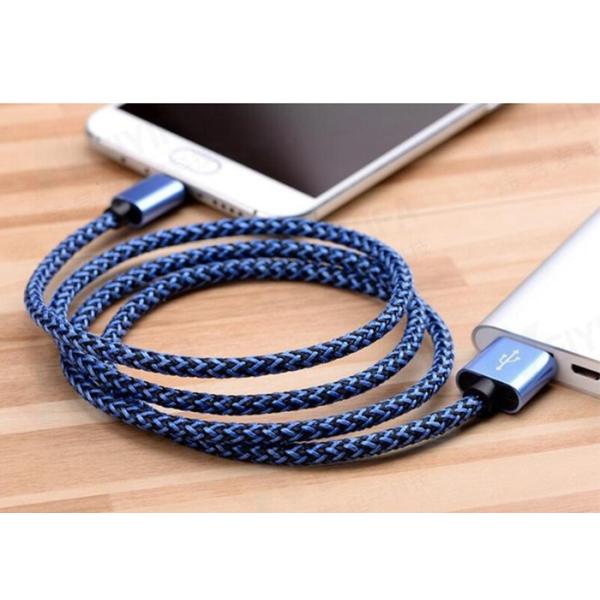 Nylon Hemp FLower USB Transfer Cable 1M / 3FT Round Fabric Braided Custom Logo