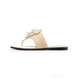 Lightweight Rhinestone Womens Soft Bottom Slippers Woven Fabric Upper