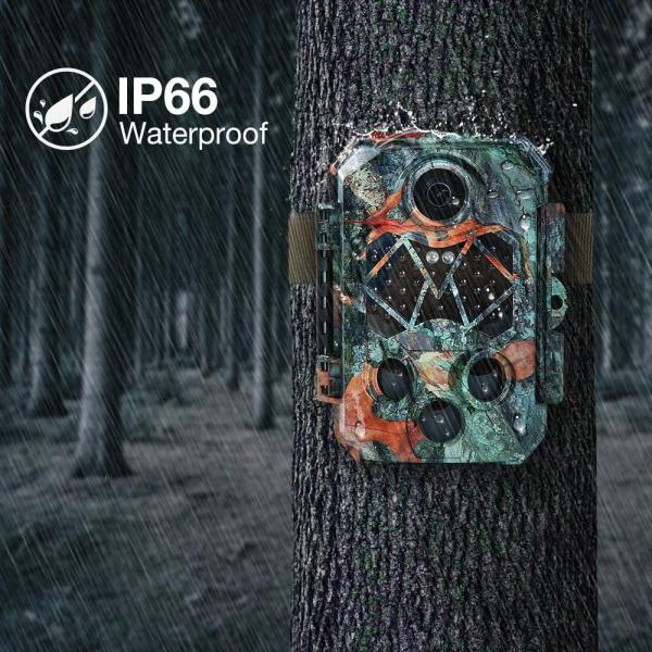 32MP 4K Hunting Camera with 3 PIR 120° Range Night Vision 45 LEDs Waterproof Scouting Camera for Observe Animals Home Security