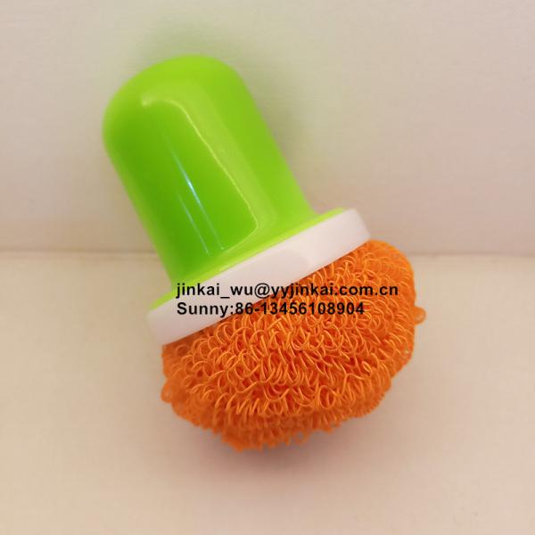 Nano Fiber Dish Scrubber Non-Scratch Scouring Pads for Non-Stick Cookware Ring Scourer, Assorted Colors 1pcs with 1handle