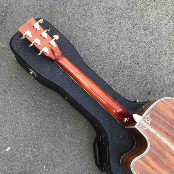 Factory Cutaway 41 Inch KOA Wood Acoustic Electric Guitar Ebony Fingerboard Abalone Inlays D Style KOA Guitar