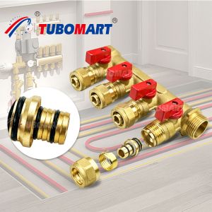 Brass Pex Distribution Manifold 1/2 Inch Under Floor Heating Manifold