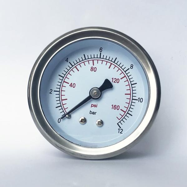 Buy 160 Psi Stainless Steel Pressure Gauge Liquid Filled 63mm 12 Bar 160 Psi Blast Proof Plug at wholesale prices