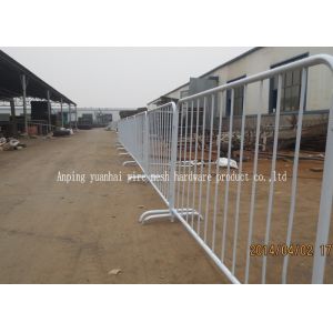 Powder Coated Steel Crowd Control Barriers , Interlocking Steel Barricades