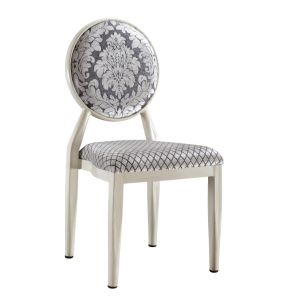 Quality Promotion Round Back Luxury White Dinning Chair for sale
